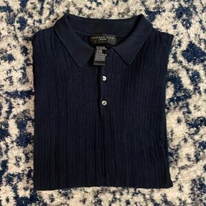 Mens August Silk Knit Polo Shirt